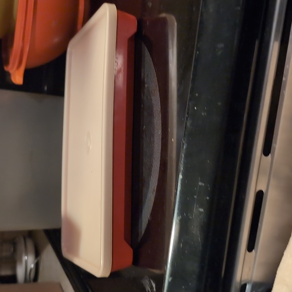 Tupperware Kitchen Vintage Harvest Orange And Opaque Lunch Meat